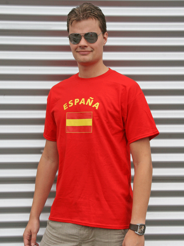 Red mens t-shirt flag Espana