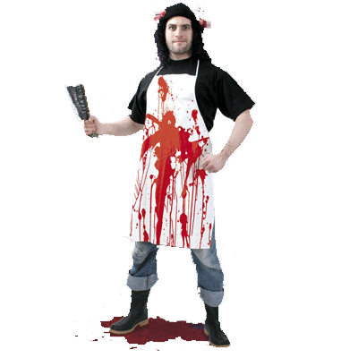 Apron with blood