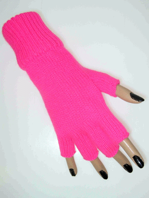 Fingerless gloves neon pink