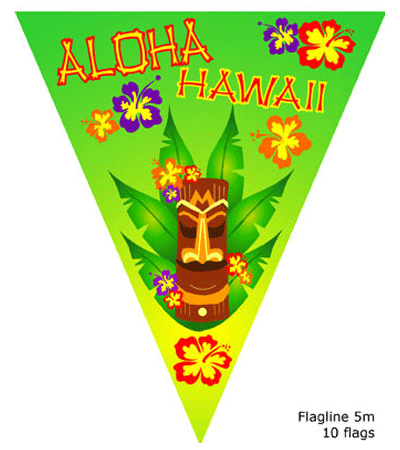 Vlaggenlijn Hawaii thema party van 5 meter 