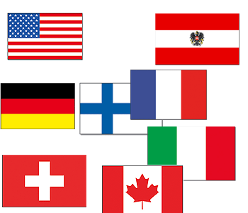 Vlaggen van wintersport landen