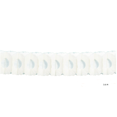 Feest slinger wit papier 3,6 m