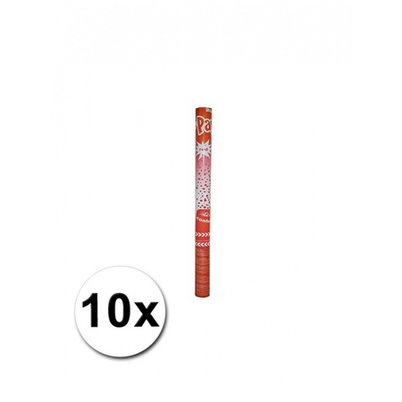 10 confettishooters red 60 cm