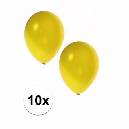 10x metallic yellow balloons 36 cm