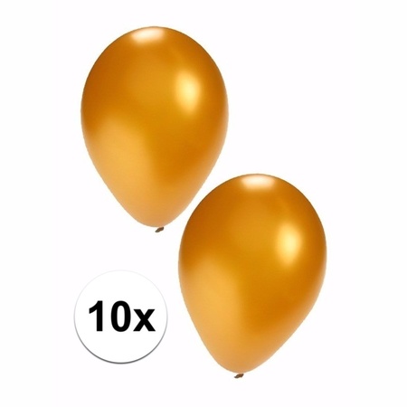 10x metallic golden balloons 36 cm