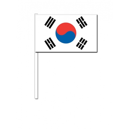 10 hand wavers with South Korea flag