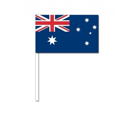 100x Australian waving flags 12 x 24 cm