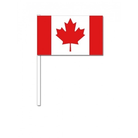 100x Canadian waving flags 12 x 24 cm