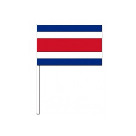 100x Costa Rican waving flags 12 x 24 cm