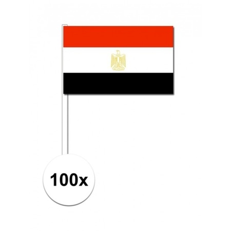 100x Egyptische zwaaivlaggetjes 12 x 24 cm