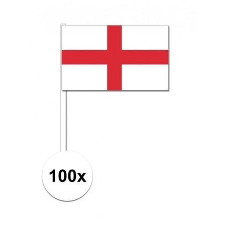 100x English waving flags 12 x 24 cm