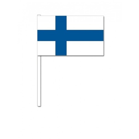 100x Finnish waving flags 12 x 24 cm