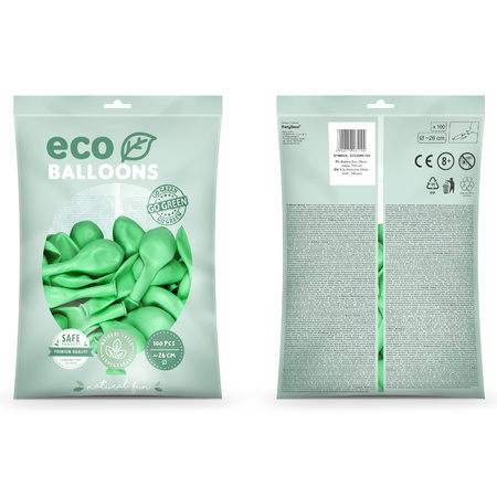 100x Mintgroene ballonnen 26 cm eco/biologisch afbreekbaar
