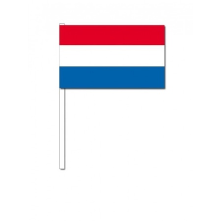 100x Dutch waving flags 12 x 24 cm