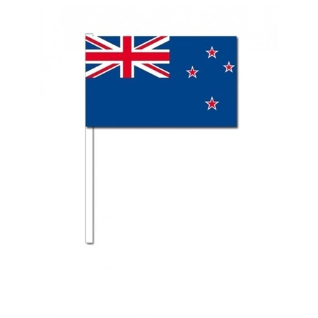 100x Nieuw Zeelandse zwaaivlaggetjes 12 x 24 cm