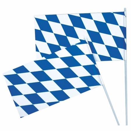 100x Oktoberfest Beieren zwaaivlaggen blauw/wit 