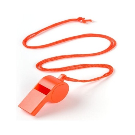 100x Orange whistle on cord