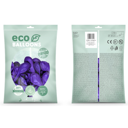 100x Paarse ballonnen 26 cm eco/biologisch afbreekbaar