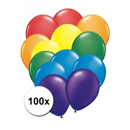 Feest ballonnen regenboog 100 x