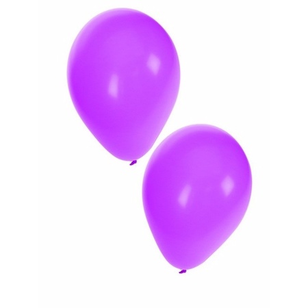 100x stuks Paarse party ballonnen 27 cm