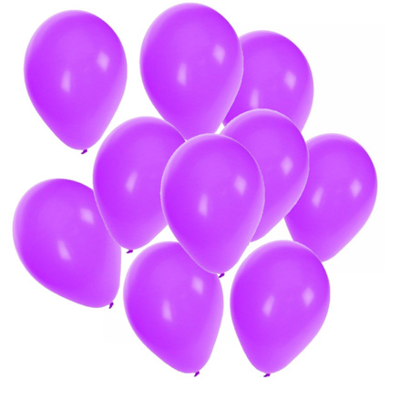 100x stuks Paarse party ballonnen 27 cm