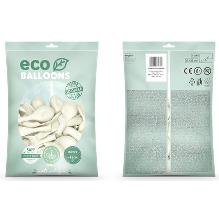 100x Witte ballonnen 26 cm eco/biologisch afbreekbaar