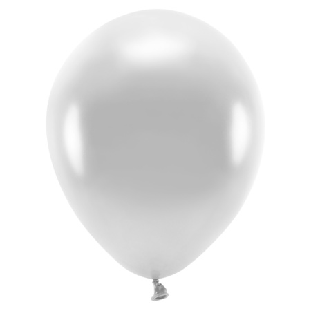 100x Silver balloons 26 cm eco/biodegradable