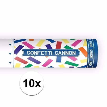 10x Confetti shooters kleuren mix 20 cm