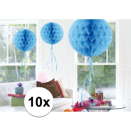 10x Decoration balls baby blue  30 cm