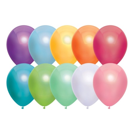 10x Gekleurde metallic ballonnen 30 cm