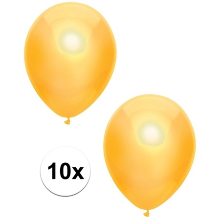 10x Yellow metallic balloons 30 cm