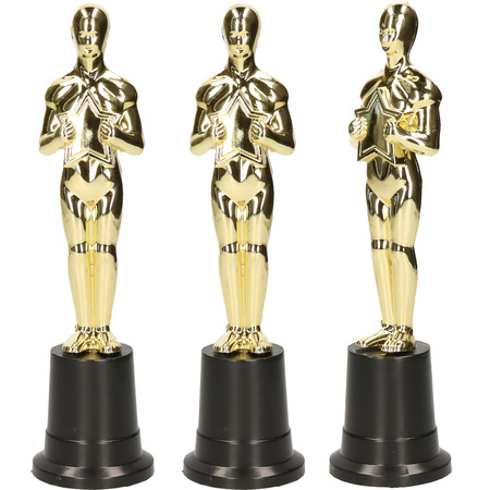 10x Golden trophy movie stars 22 cm