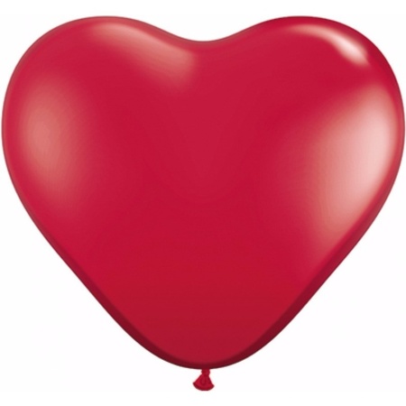 Zak met 10 rode hart ballonnen 25 cm