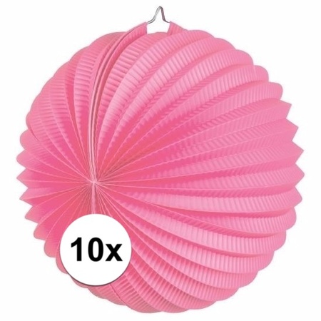 10x Pink lanterns 22 cm