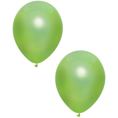 10x Light green metallic balloons 30 cm