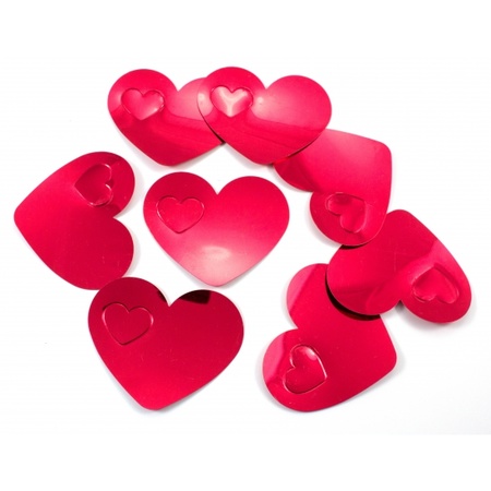 10 Vvalentijn confetti rode hartjes XL