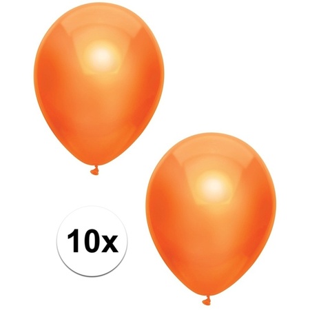 10x Oranje metallic ballonnen 30 cm