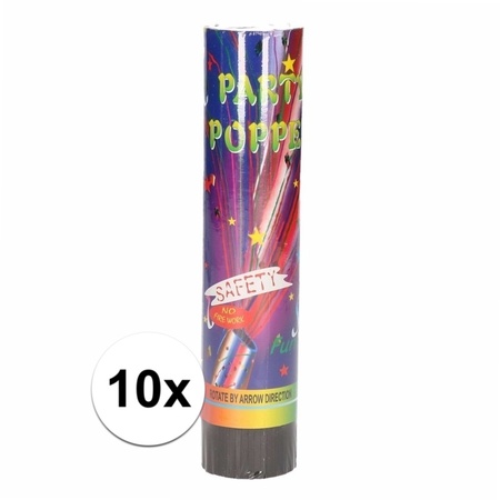 10x Party poppers confetti 20 cm 