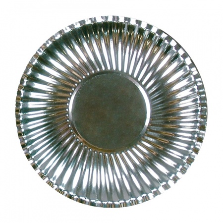 10x Metallic silver plates 23 cm