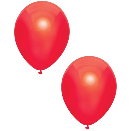 10x Rode metallic ballonnen 30 cm