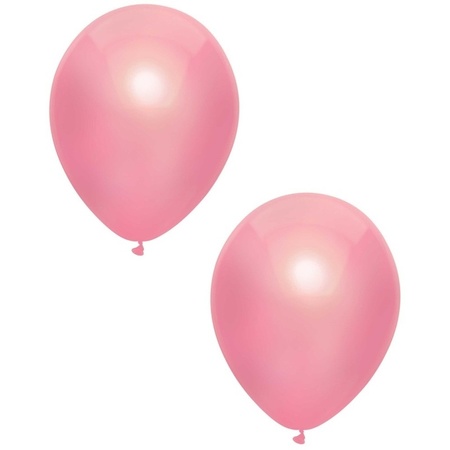 10x Pink metallic balloons 30 cm