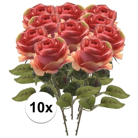10x Roze roos kunstbloem Simone 45 cm