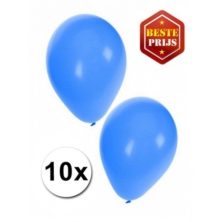 10x stuks Blauwe party/feest ballonnen 27 cm