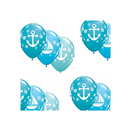 10x Navy theme balloons
