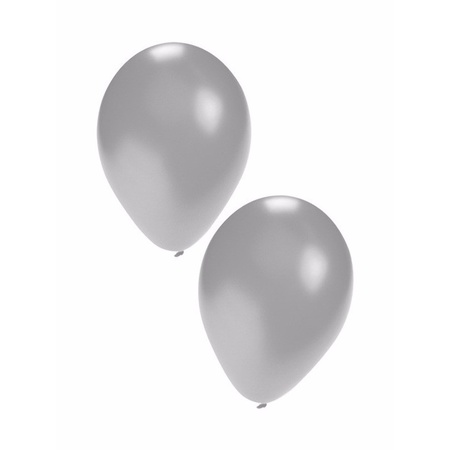 10x stuks Zilveren party ballonnen 27 cm