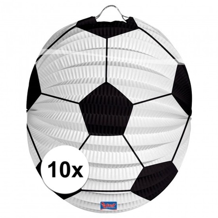 10x Voetbal lampionnen 22 cm