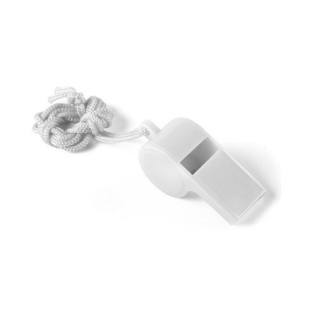 10x White whistle on cord
