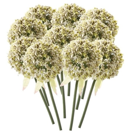10x White ornamental onion artificial flowers 70 cm