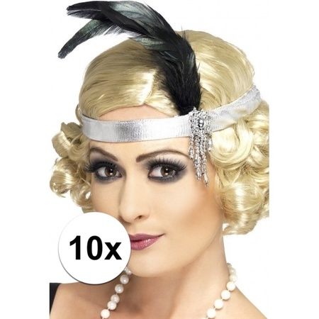 10x Roaring Twenties satin headbands 