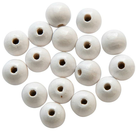 115x white wooden beads 6 mm